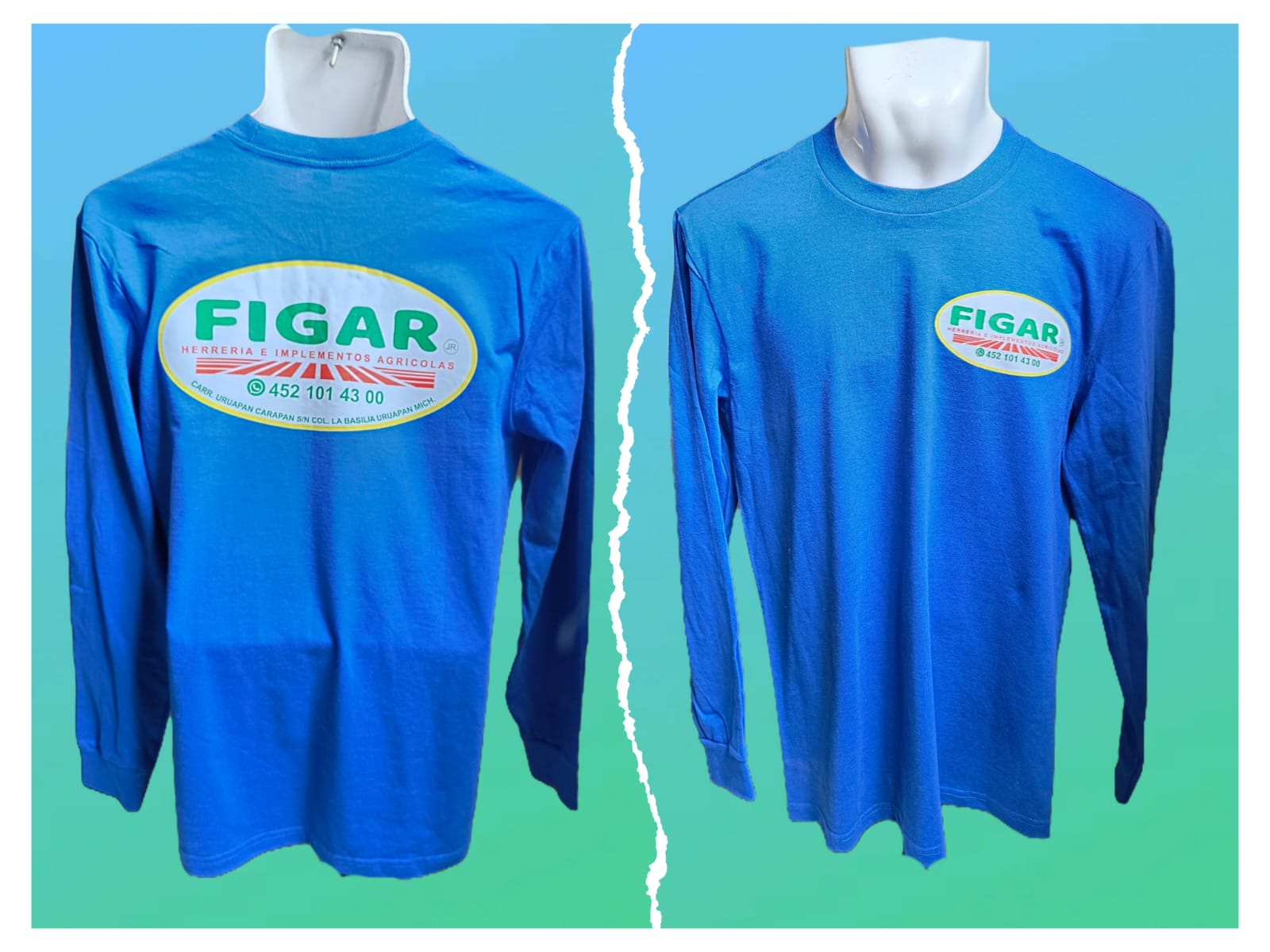 Playera industrial manga larga